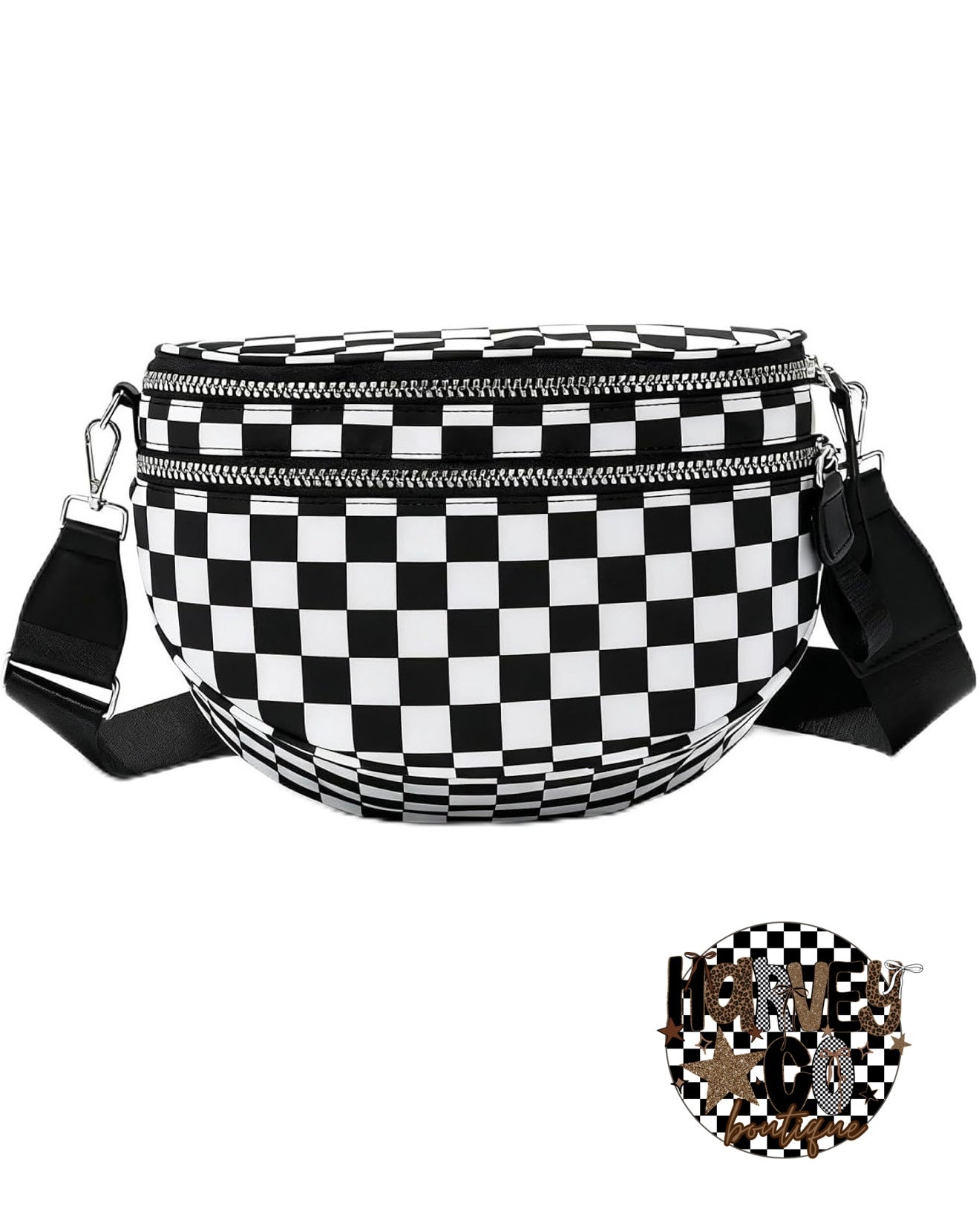 rts-checkered crossbody purse
