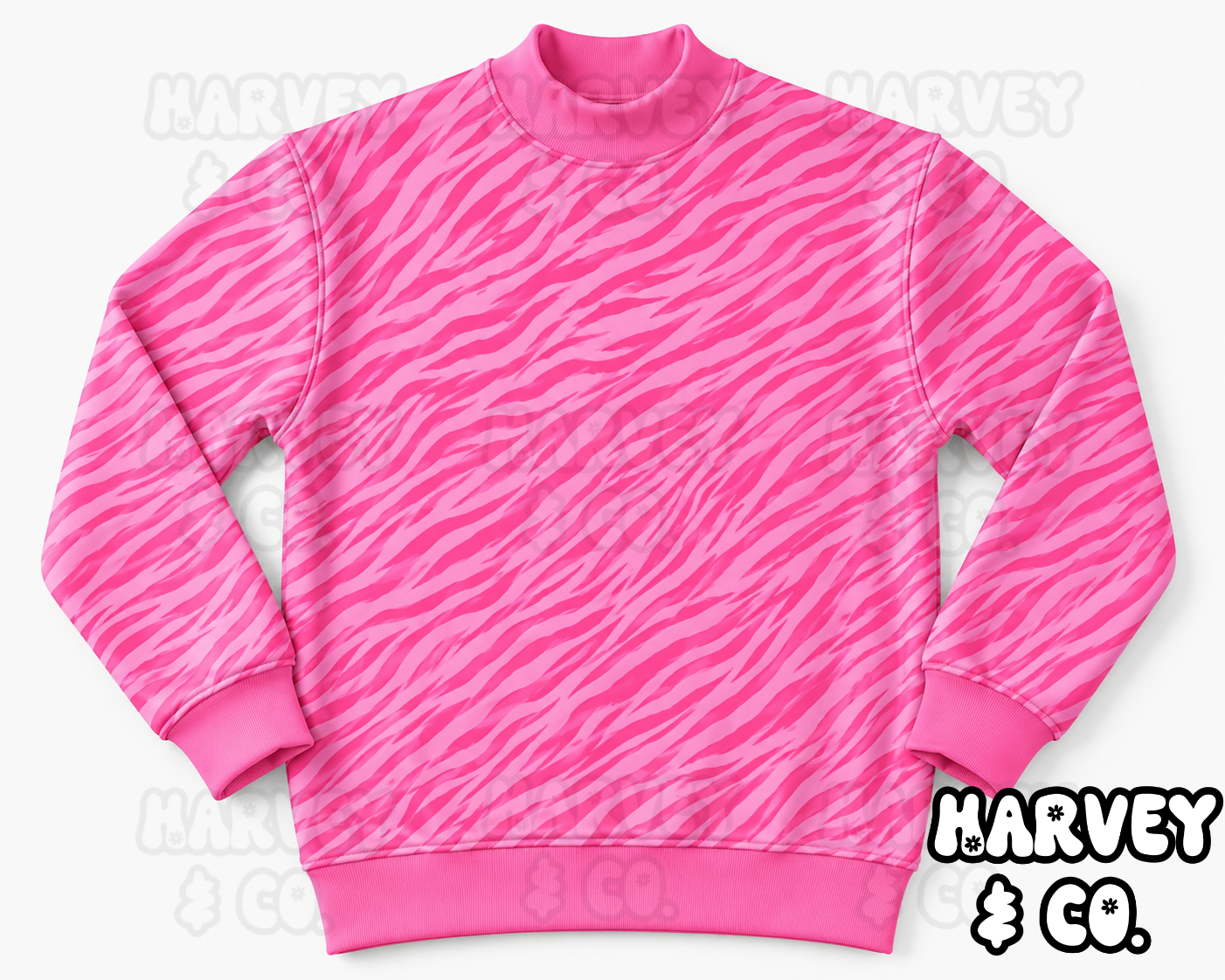 Pink Zebra Mockneck Sweatshirt