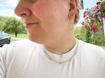 dainty bow gold necklace