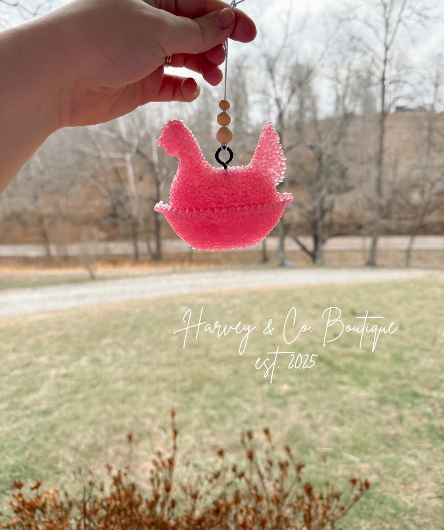 3D hen on nest freshie