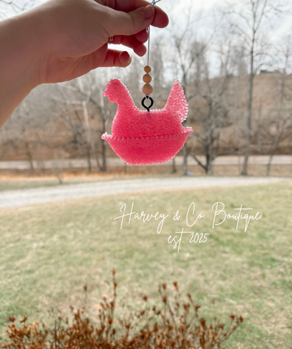 3D hen on nest freshie