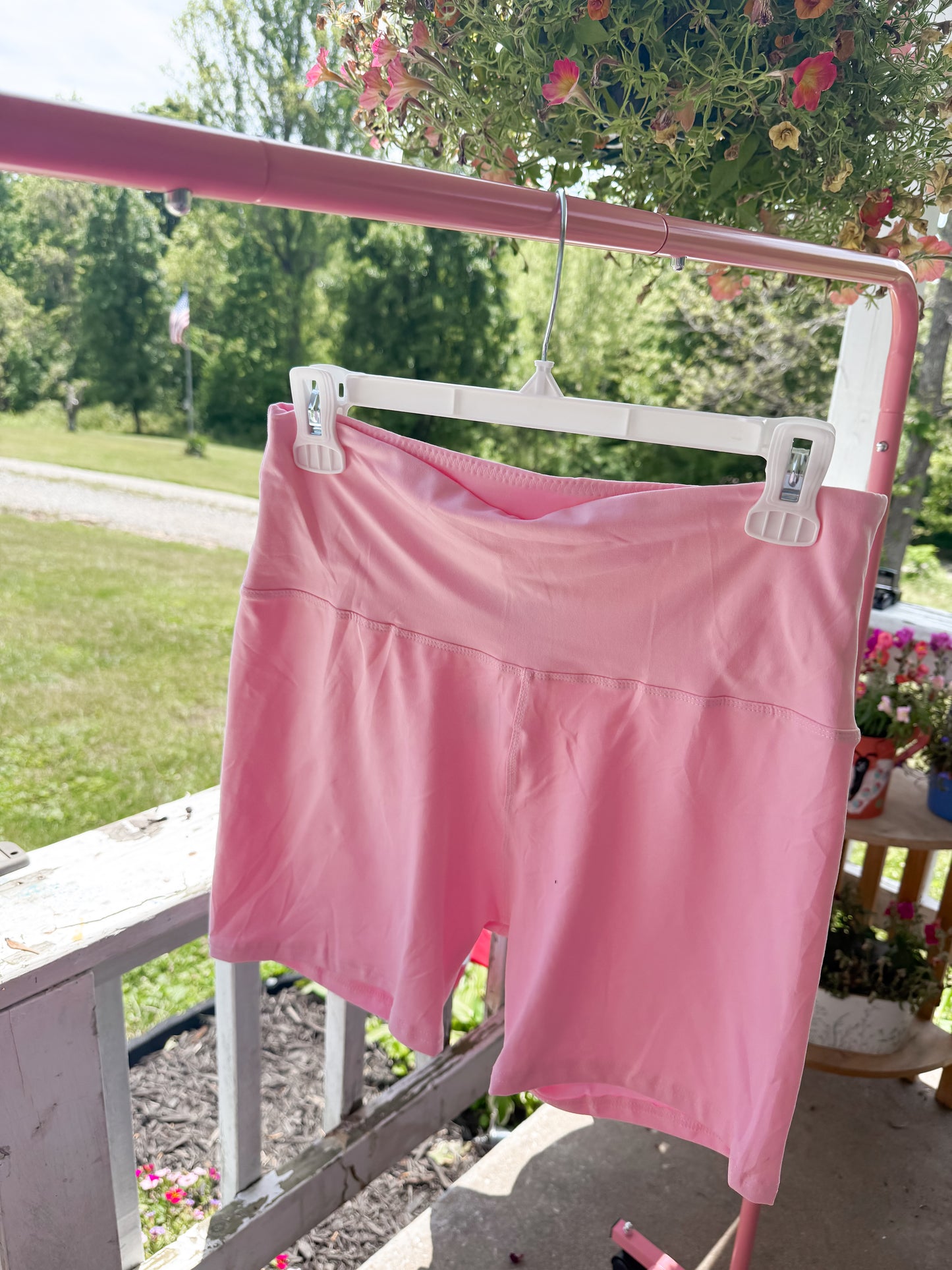 women’s pink biker shorts
