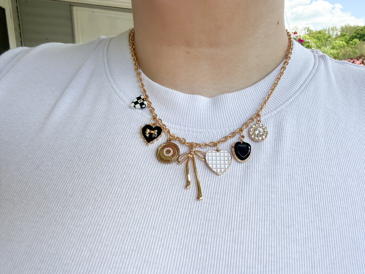 bow charm necklace