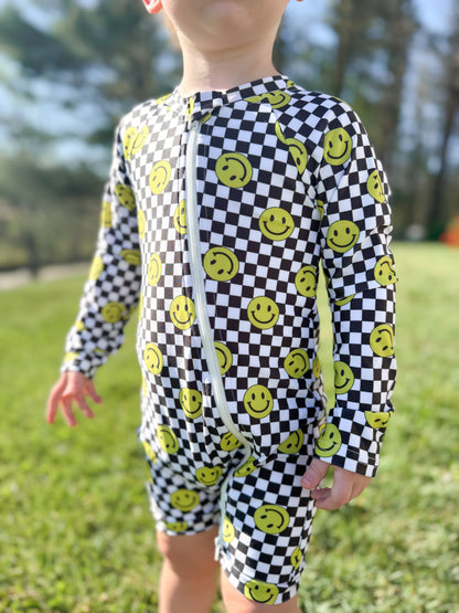 smiley splash unisex swim romper
