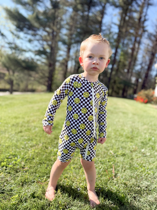 smiley splash unisex swim romper