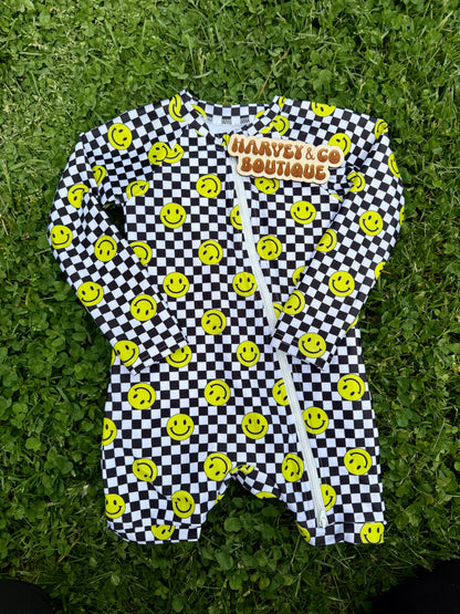 smiley splash unisex swim romper