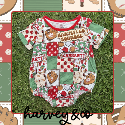 all-star patchwork bubble romper|rts