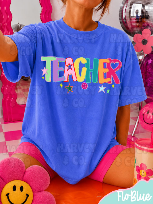 neon teacher tee★