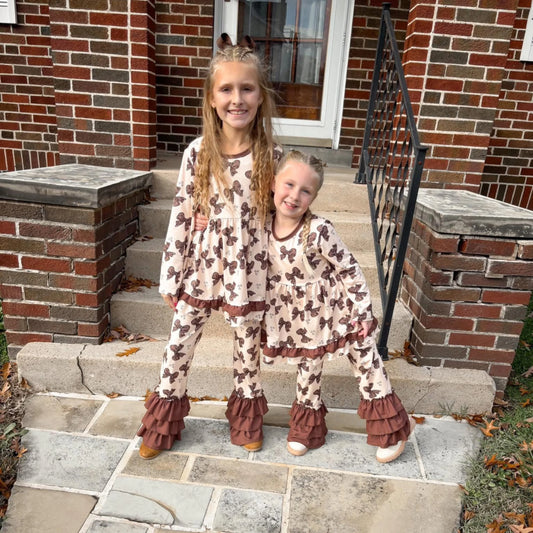 rts-camo bows ruffle set