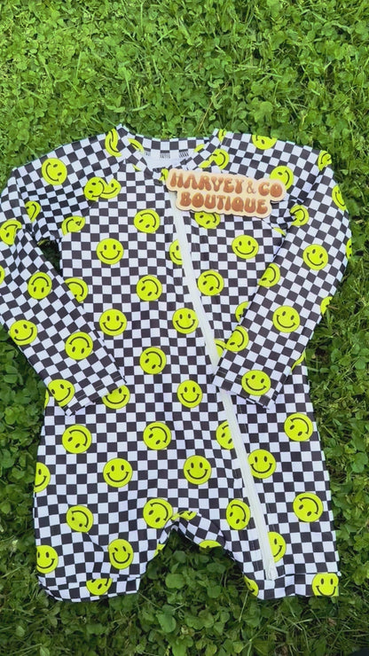 smiley splash unisex swim romper